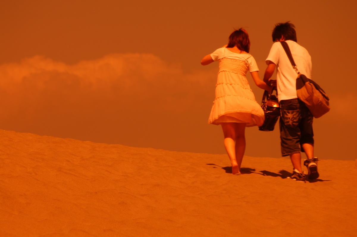 鳥取砂丘とカップル